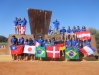 Exchange students with flags